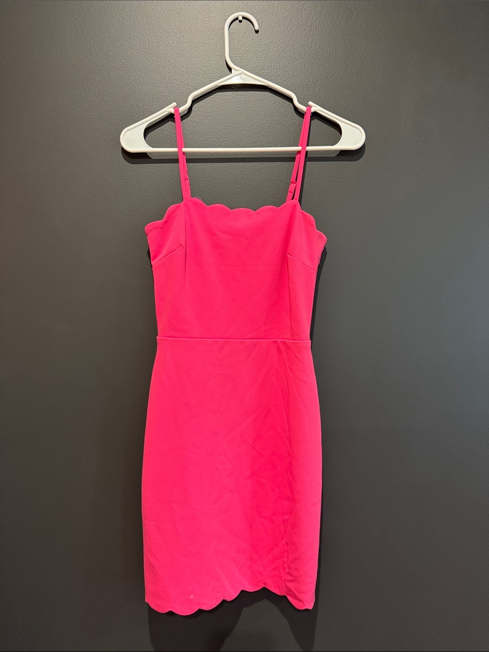 City Studio Hot Pink Scallop Sheath Mini Dress